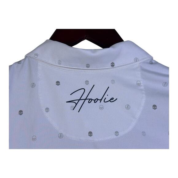 Hoolie Golf Polo Shirt White Size Medium Skulls Made in the USA - Picture 7 of 12